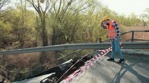 Destruction of Canvas Collapse of Bridge Structure