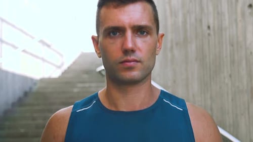 Intense Athlete Close Up Ready to Workout