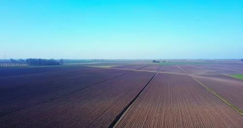 Vast Farmland Aerial View on a Clear Day