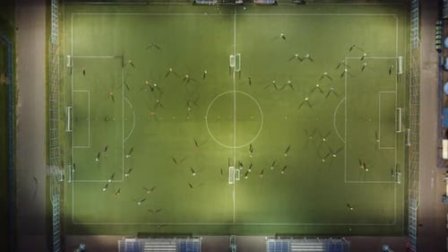 Football playground at night and outdoor training.