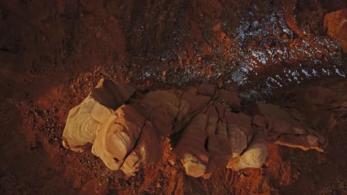 Flying over an amazing rock formation
