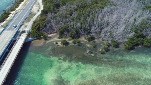 Paradise landscape of caribbean sea of Florida Keys Florida United States.