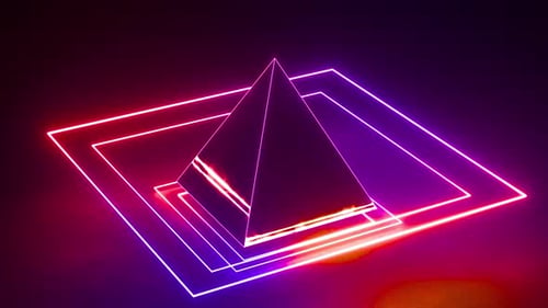 Pyramid Under Neon Lights