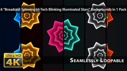 Broadcast Spinning Hightech blinkende beleuchtete Sterne, 10er-Pack