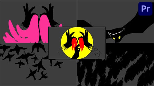 Halloween Cartoon Transitions Pack for Premiere Pro