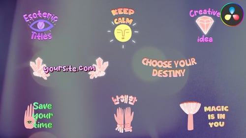 Cartoon Esoteric Titles for DaVinci Resolve