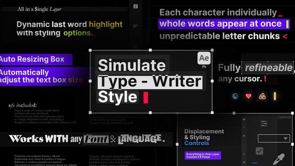 Animated Typewriter Text Effect with Custom Cursor and Glitch Styling ...