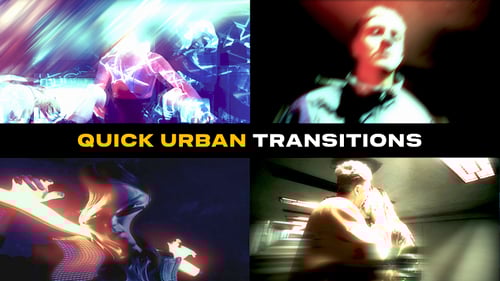 Dynamic Glitch and Neon Video Transitions