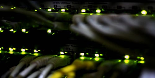 Network Switch Ports Blinking Green Lights