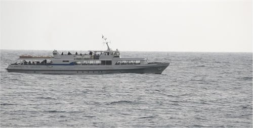 Passenger Ship Sailing on the Choppy Water