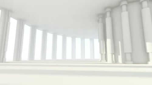 Minimalist White Architectural Corridor Loop Background