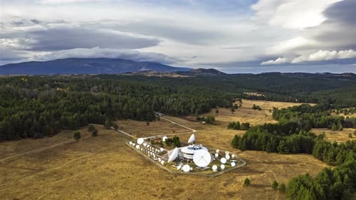 Satellite Antenna Station In The Heart Of The Mountains