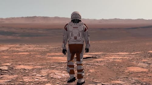 3D Animation of Astronaut Walking on Martian Surface