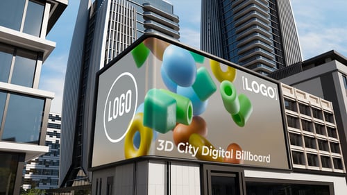 3D City Digital Billboard | MOGRT
