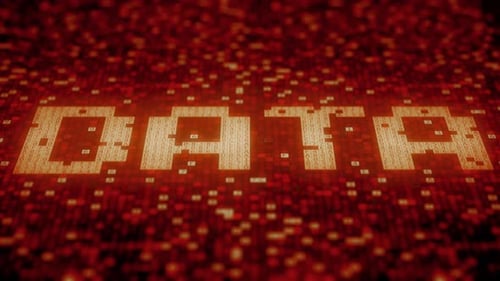 Símbolos em uma tela vermelha Compor DATA Word