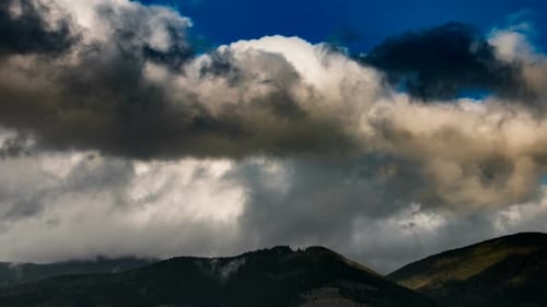 Mountain Colour Landscape with Clouds in Sky