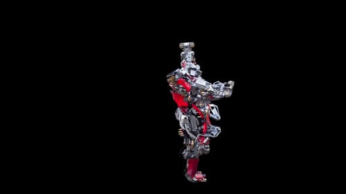 Futuristic Robot Character Performing Various Actions