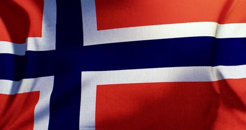 Realistic Waving Norway Flag Seamless Loop Background