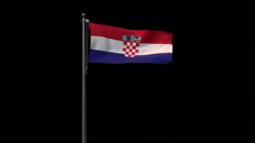 Realistic Waving Flag of Croatia with Alpha Channel