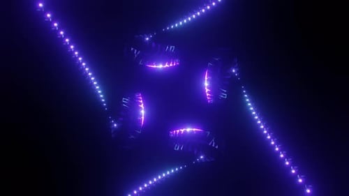 Belle animation à motifs trippants bleu-violet avec lumière de géométrie sacrée