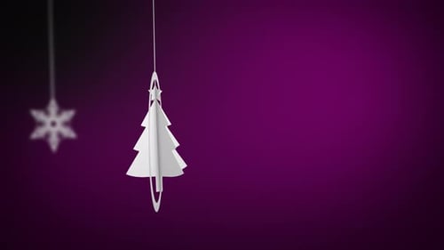 Decorative Paper Christmas Tree Ornament Swinging Animation