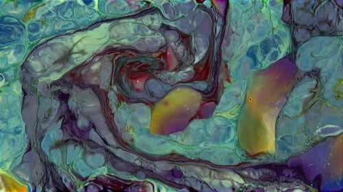 Abstract Fluid Paint Swirling and Mixing Together