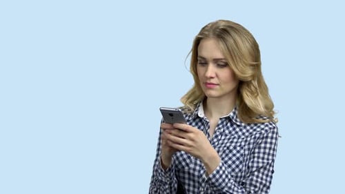 Woman Using Cellphone, Pretty Blonde Young Adult