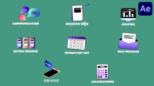 Office Task Icons And Titles for After Effects