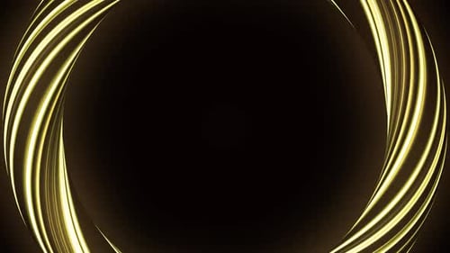 Animation of frame made of colorful lines moving into abstract circle