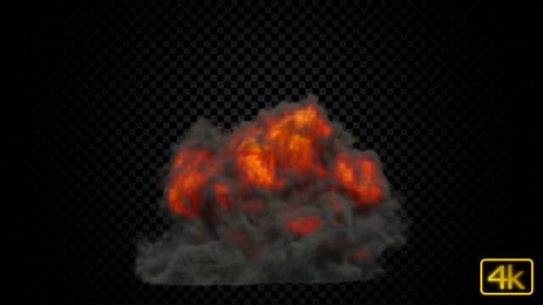 Realistic Ground Explosion with Smoke and Fire Effect