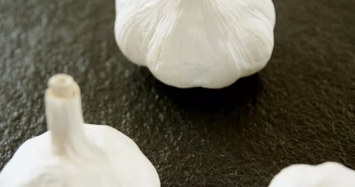 Close Up View of Whole Garlic Bulbs
