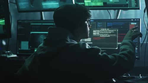 Base de données de piratage cybercriminel la nuit