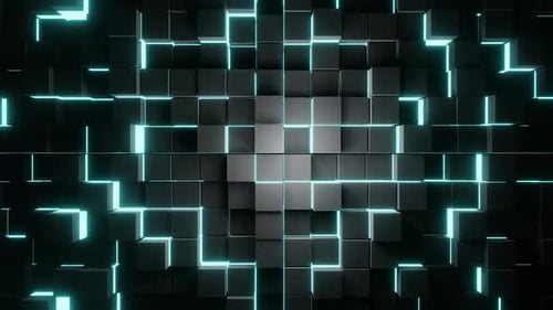 Steel Blue Cubic Background Vj Loop HD