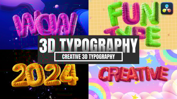 Cover for Creative 3D Typography For DaVinci Resolve