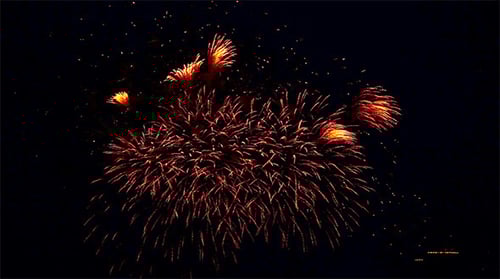 Spectacular Fireworks Exploding in the Dark Night Sky