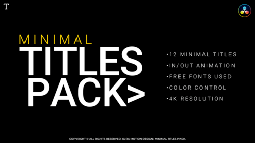 Minimal Titles | DaVinci Resolve