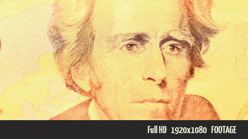 Macro Shot of Twenty Dollar Bill Rotating