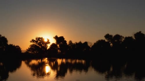 Beautiful Sunrise Over Lake Time Lapse