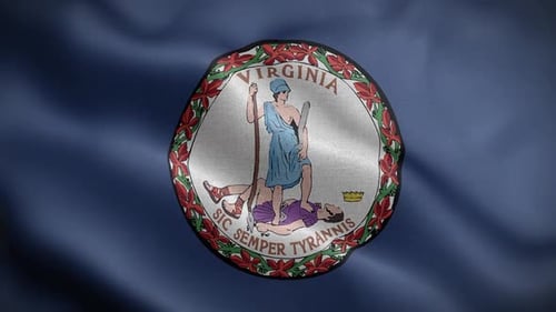 Animated Virginia State Flag Waving Loop
