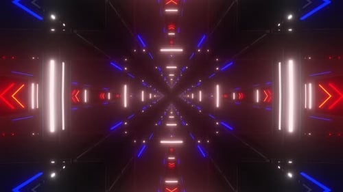 Futuristic Neon Light Digital Tunnel Background Animation