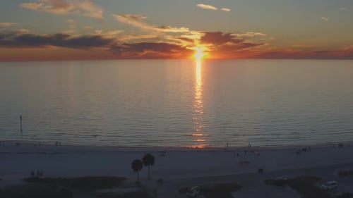 The sun sets over the Gulf in Clearwater Florida