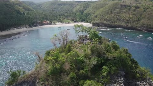 Aerial View of Fishing Boat in the Indonesian Tropical Ocean