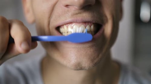 Male Mouth Brushing Teeth