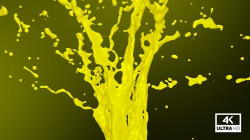 Vibrant Yellow Fluid Splash Reveal with Alpha Channel