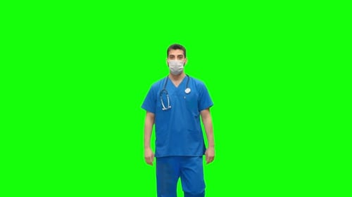 Male Doctor or Nurse Green Screen (2.7K)