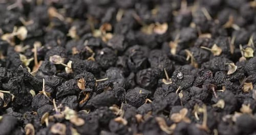 Dried Black Goji Berries Close Up