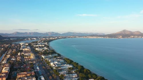 Aerial view of the Alcudia beach