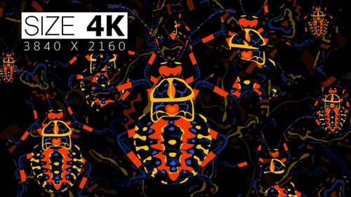 Vibrant Abstract Insect Animation Seamless Loop Background