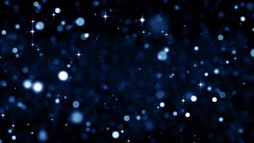 Festive Twinkling Blue Particles Background Loop