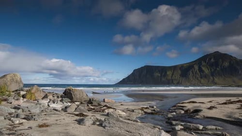 lofoten beach sea ocean timelapse wild environment nature